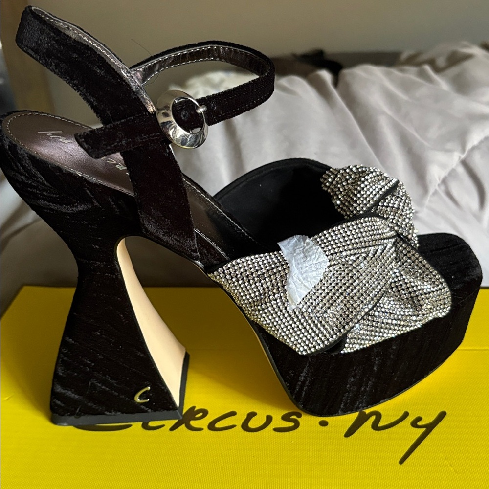 Chic Black and Silver Platform Sandals